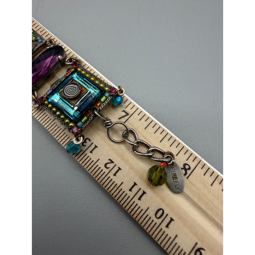 Firefly Luxe Collection Multicolor Crystal Mosaic Bracelet & Earrings Set #1088 - Picture 6 of 10